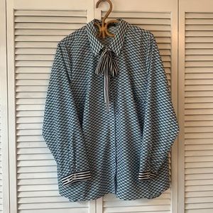 Tie neck button down blouse Eloquii